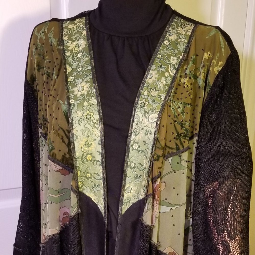 Spencer Alexis Cascading Jacket, Silk/Velvet L